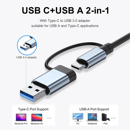 USB Hub Type A C 3.0 Concentrator Docking Station Multi Adapter Card Multi-hub - Bild 3 von 13