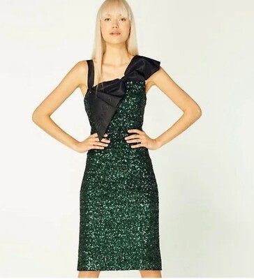 LK Bennett Green Sequin Bow Kitt Dress Xmas New Year Size 12 RRP395 New | eBay UK LK Bennett Green Sequin Bow Kitt Dress Xmas New Year Size 12 RRP395 New | eBay UK