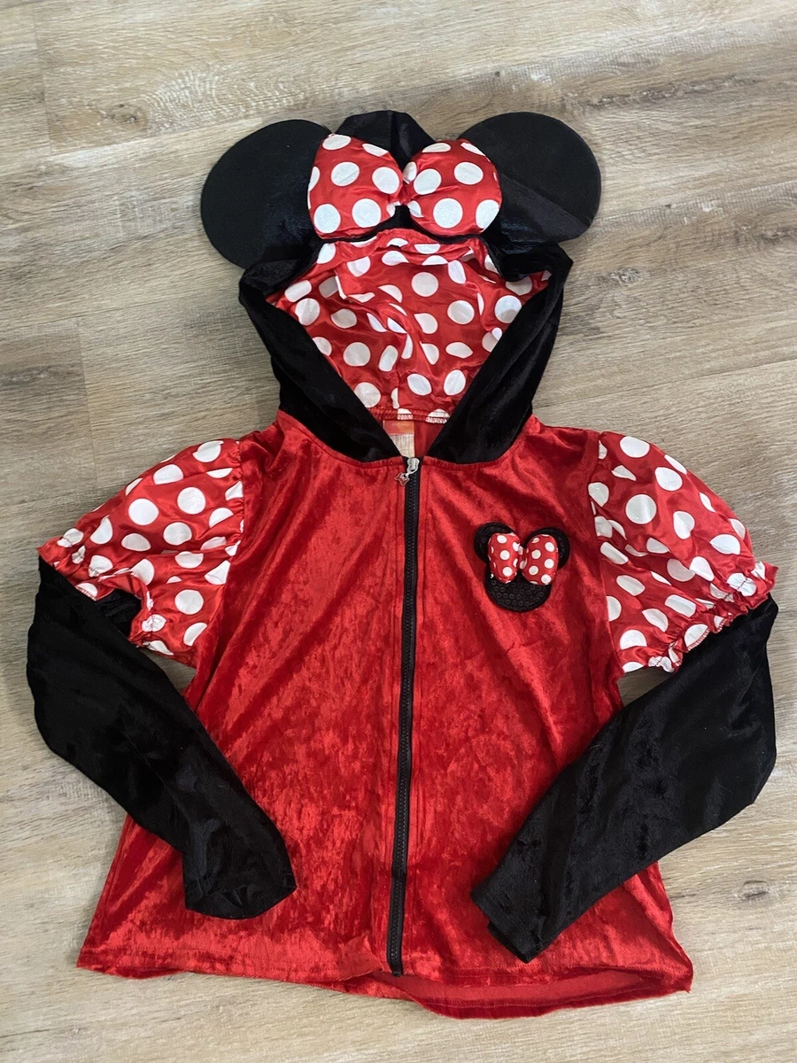 Minnie Mouse Jacket With Ears - Black Red Polka Dot Disney Jacket - Adult  L/XL | eBay