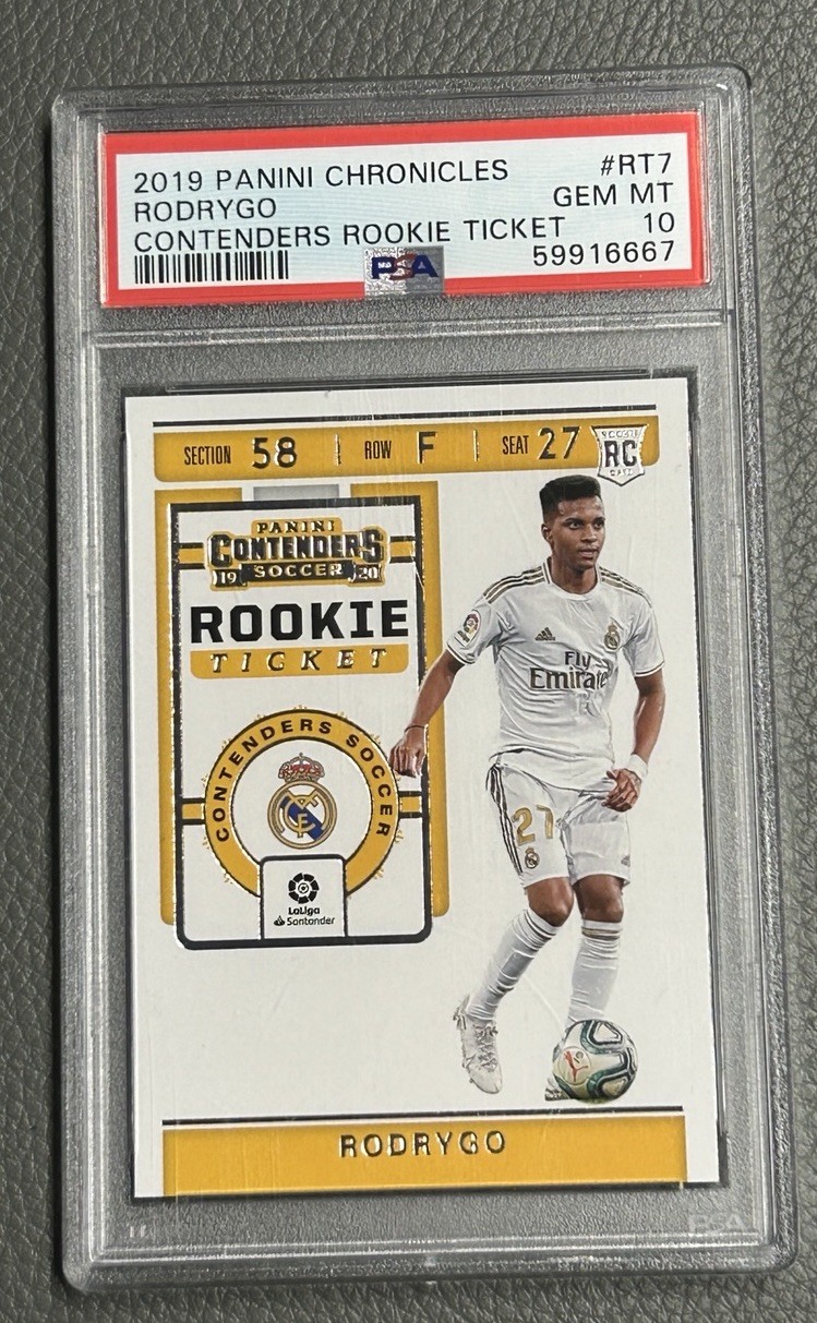 2019 PANINI CHRONICLES CONTENDERS Rodrygo Rookie Ticket PSA 10 Real Madrid