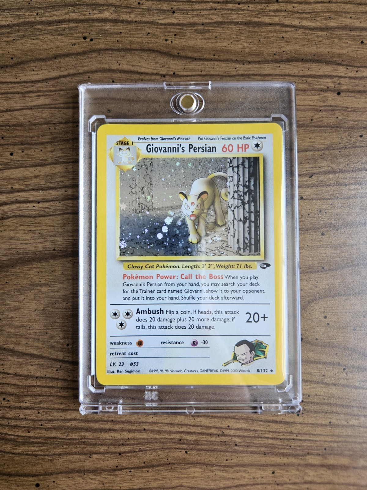 Giovanni's Persian 8/132 Gym Challenge Unlimited Holo Rare NM
