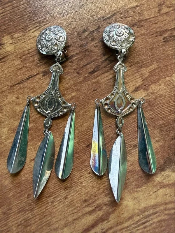 Lightweight Silver Dangle Earrings - image 1