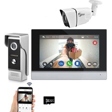 Wired Video Intercom System Tuya WiFi 7 Inch Touch Screen 1080P Doorbell