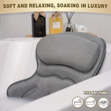 Bath Pillow Bathtub Luxury Tub Pillows for Tub Neck and Back Support Headrest 4D