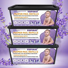 Diaper Easy Roll Refill Bags 3 Pack 90 Diaper Pail Refills Holds up to 4200