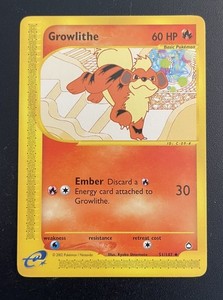 Growlithe 51/147 Aquapolis Non-Holo