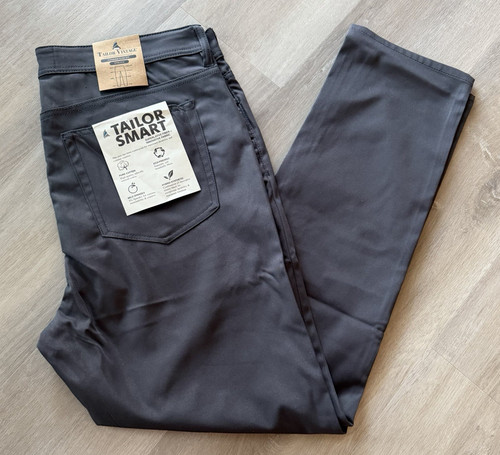 Tailor Vintage NWT Men's 34x30 Tailor Smart Pants Dark Gray Canaan Slim Fit $98