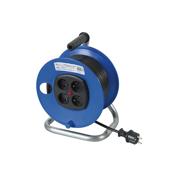 Enrouleur électrique 25m Ribitech PREEB25315 avec 4 prises de terre pour atelier