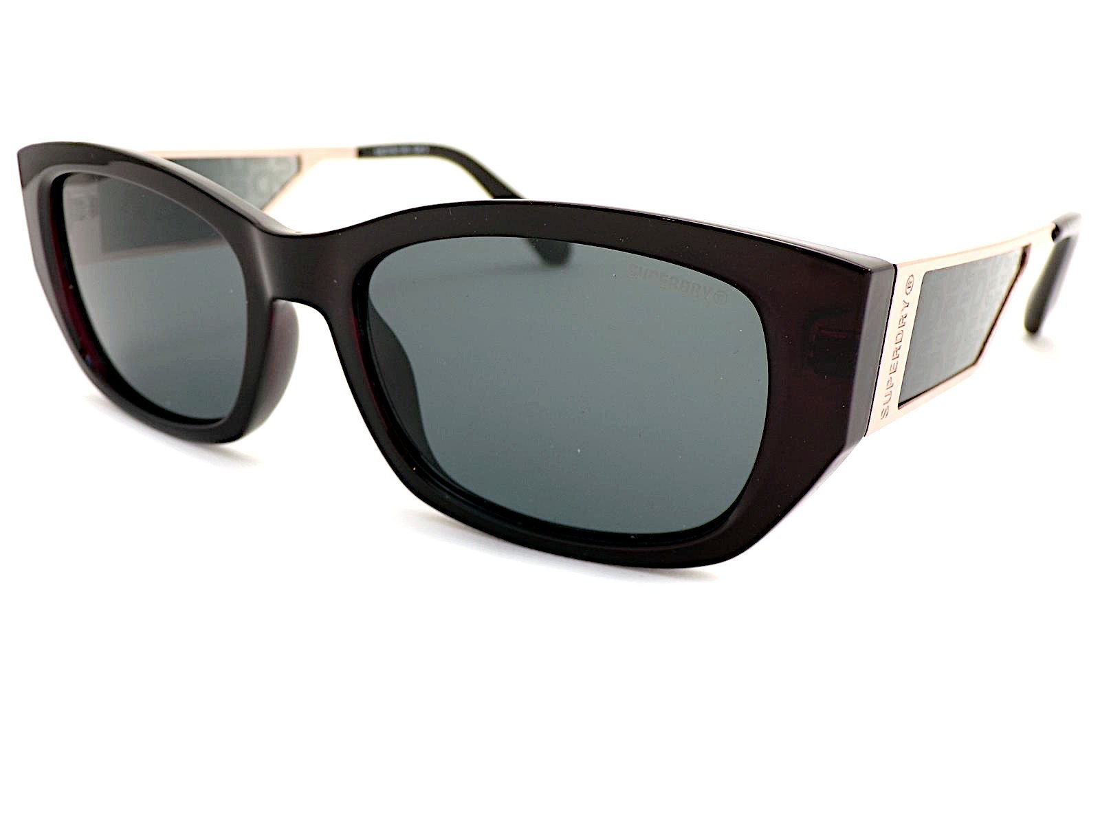 Superdry SDS 5036 Sunglasses Women's Shiny Black Rose Gold with Grey Lenses 104