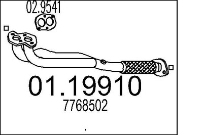 MTS 01.19910 Exhaust Pipe for FIAT