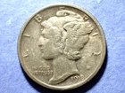 1918 Mercury Dime  XF