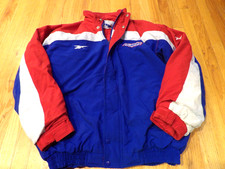 VINTAGE REEBOK NFL EQUIPMENT PRO LINE NEW YORK GIANTS BLUE PUFFER JACKET SIZE M