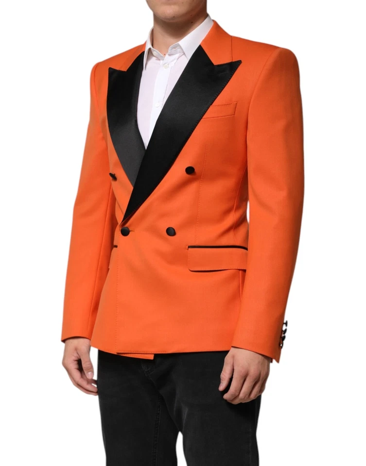 Auténtico Abrigo Hombre Dolce & Gabbana Naranja SICILIA Doble Pecho Blazer Foto 2 de 4