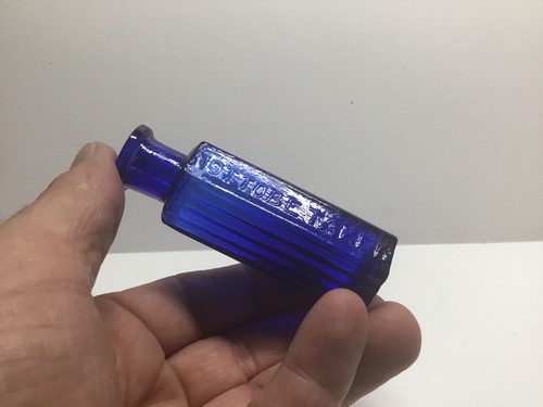 Antique 6 Sided Cobalt Blue Not To Be Taken Poison Bottle. 1 Oz.