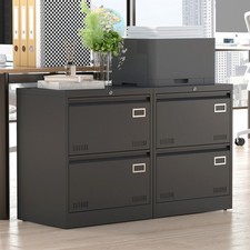 2 Drawer Metal Lateral File Cabinet with Lock,Office Vertical Files Cabinet fo