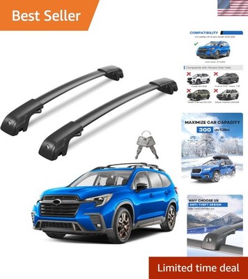 300lbs Lockable Roof Rack Cross Bars for Subaru Ascent 2019-2026 Heavy Duty A...