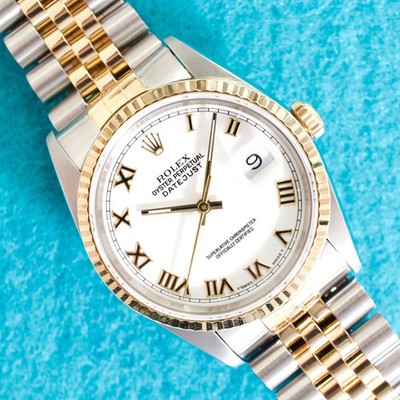 Rolex Datejust 16233 36MM Automatic 18K Yellow Gold Bezel Two-Tone Mint