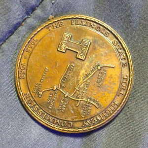 Illinois State Toll Highway Commission Bronze Medal/Token 1958-1968