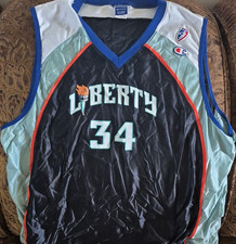 Champion New York Liberty Hampton #34 WNBA Jersey Black White Blue 