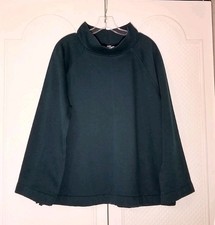 Women's J. Jill 2X Mock Neck Long Sleeve Fleece Lined Pullover Sweatshirt Green