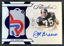 2025 Panini Flawless Joe Greene Patch Auto Sapphire #/10 Steelers