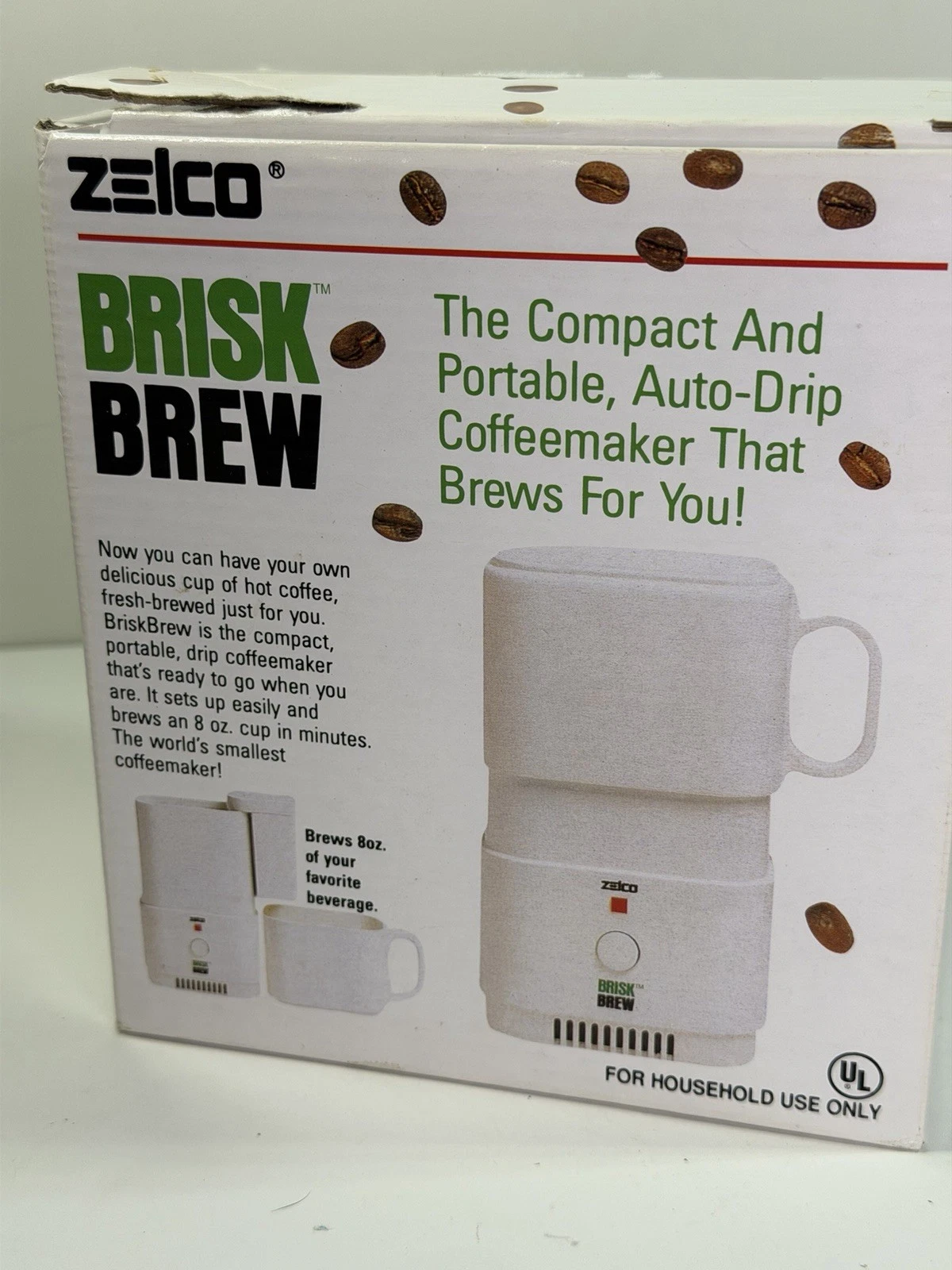 Zelco Brisk Brew 15001 Compact Portable Filter Coffee Machine Dual Voltage White