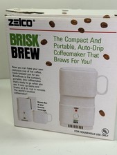 Zelco Brisk Brew 15001 Compacto Portátil Filtro Cafetera Doble Voltaje Blanco