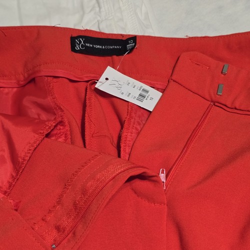 Vestido para mujer New York & Company rojo pantalones talla 10 bolsillos tropicales nuevo con etiquetas - Imagen 6 de 11
