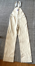 vintage Caboose work overalls ecru white cream 34x36