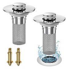 2024 Pop Up Bathroom Sink Drain Strainer Hair Catcher, Sink Drain Stopper wit...