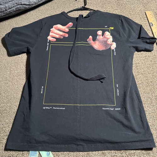 Off-White Black Square Hands asymmetric Size L RARE Men’s Graphic - Bild 11 von 15