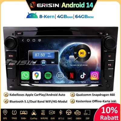 7“ 64GB DAB+Android 14 Autoradio GPS Opel Corsa C/D Astra H Zafira Meriva Vivaro - Bild 1 von 4