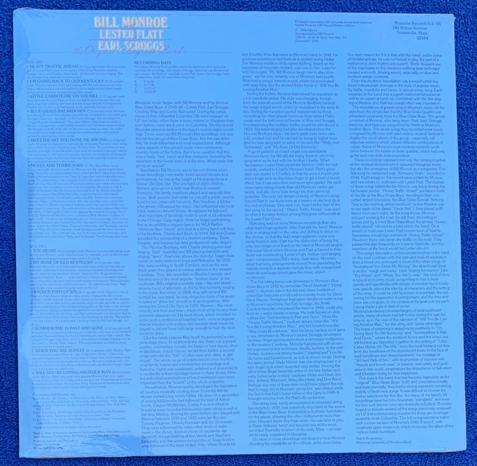 SEALED! Bill Monroe Flatt & Scuggs The Original Bluegrass Band 1978 Vinyl LP NEW - Image 2 of 2