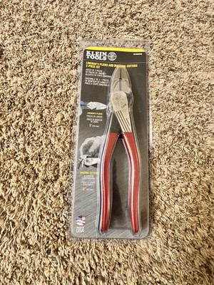 Klein Tools 2-Piece Lineman's & Diagonal Cutting Pliers 9in Red/Blue