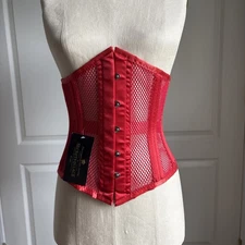 Secrets in Lace Red Mesh Underbust Corset Size 26 and Size 28 Only