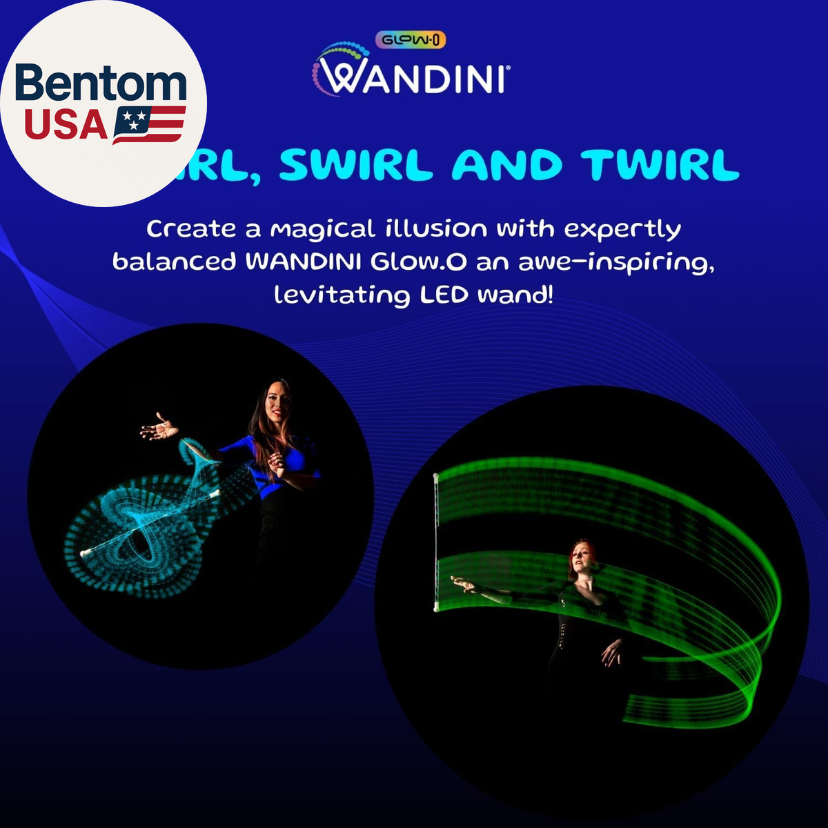 Glow.0 LED Light Magic Wand – Collapsible Levitation Stick, USB 