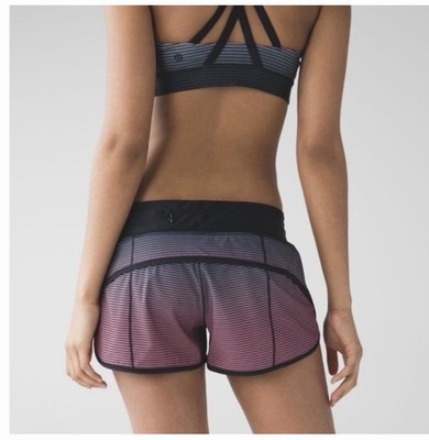 Lululemon H20 Speed Up Shorts Sz 6 Double Gradient Yum Pink Alberta Lake Black