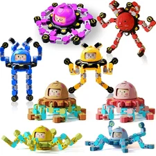 8Pcs Transformable Fidget Spinners for Kids, Teens, Adults - Sensory Toys, Gifts