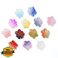 Flower Beads Charm Bulk 50pcs 6mm Floral Acrylic Glass Craft