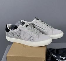 Vintage Havana Vita Rhinestone Sneakers Womens 6 Gray Zip Lace Up New In Box