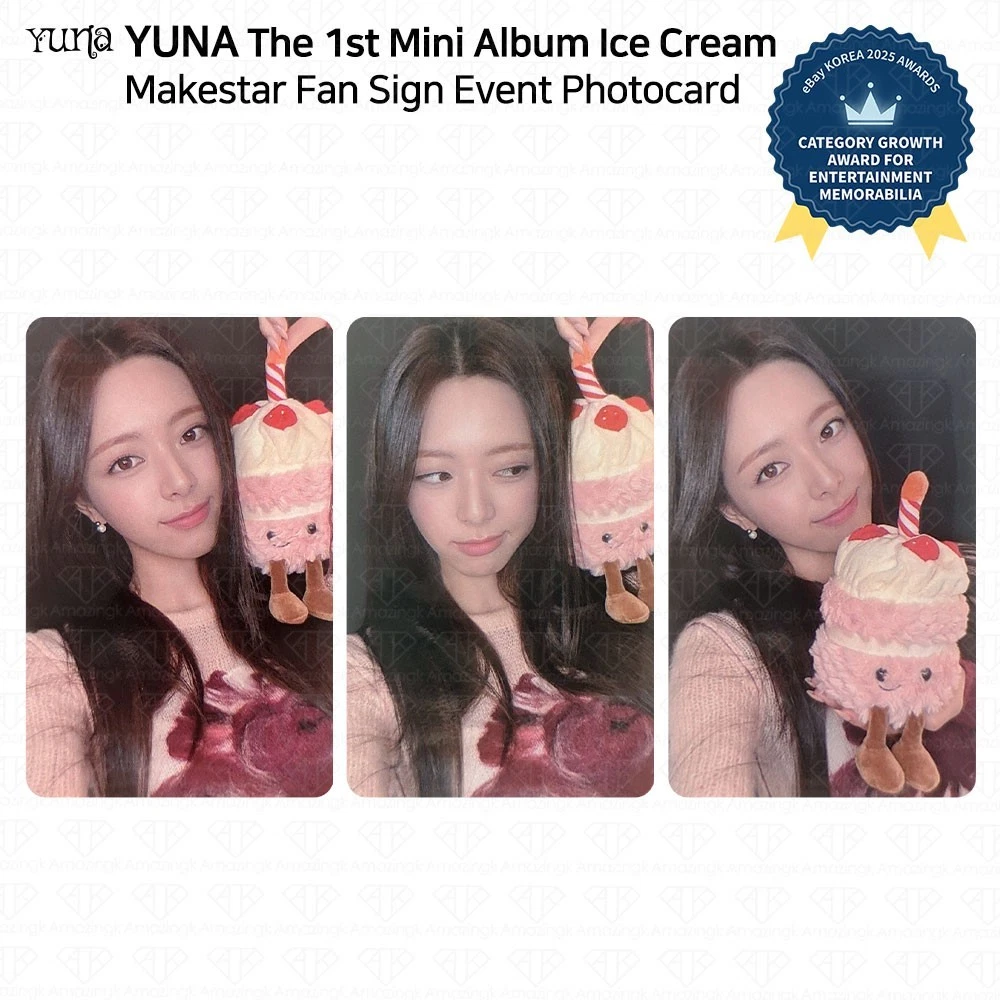 ITZY ユナ　ice cream solo makestar ラキドロ　トレカ Yuna From ITZY 1st Mini Album Ice Cream MakeStar Fan Sign