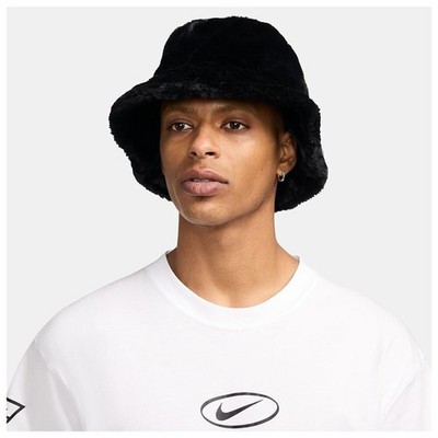 Nike Unisex Hut Apex Faux Fur Swoosh Bucket Hat HF7194-010 Mütze Cap Neu S M L