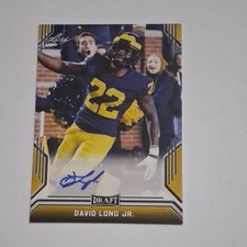 Leaf 2019 Draft Autographs Rookie David Long Jr. #BA-DL4 Football Autograph Card. rookie card picture