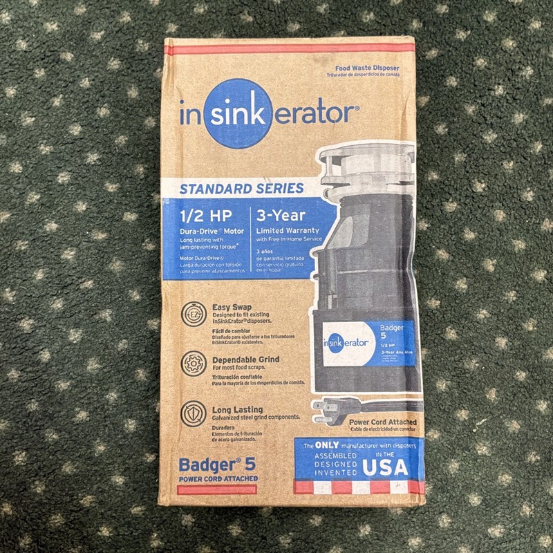 InSinkErator Badger 5 - 1/2 HP Motor - Garbage - Food Waste Disposer BRAND NEW