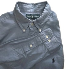 Vtg Ralph Lauren Classic Fit Oxford Button Down Shirt Blue Mens Sz 16 1/2 Preppy