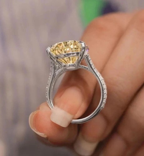 10 Ct Champagne Treated Diamond Ring Pear Shape VVS1 Certified ! Wedding ring - Picture 3 of 6