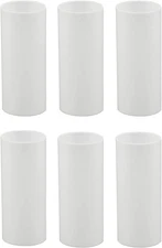 Creative Hobbies Set of 6, 3 Inch Tall White Plastic Candle Covers Sleeves Chand