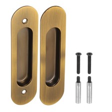 Recessed Finger Flush Pull Pocket Door Handle Sliding Closet Pull Yellow Bronze