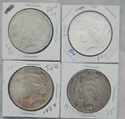 US Peace Silver Dollar $1 Lot of (4) US Coins 1922, 1923, 1924, 1925.
