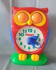 VTG TOMY Owl Teaching Clock 1990 Learning Time Educational Toy Analog  Digital